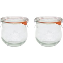 Özbience Lale Cam Saklama Kavanozu Seti 370 Ml, 2'li Paket, Şık ve Dayanıklı