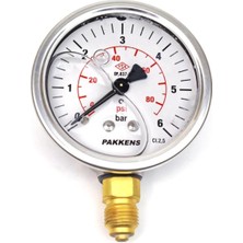 PremiumPort 0-6 Bar, 63 Mm, Alttan Bağlantılı, Gliserinli Manometre G 1/4 Inç