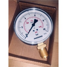 PremiumPort 0-10 Bar Kuru Manometre, 100MM Çap, Hassas Ölçüm Cihazı