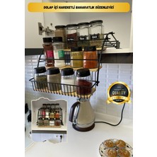 Özbience Metal Baharatlık Düzenleyici, Standlı Organizer, Dolap Içi Saklama Çözümü