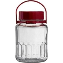 Özbience Kırmızı Kapaklı 3 Litre Cam Kavanoz, Şık ve Dayanıklı Saklama Ürünü