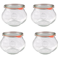 Özbience Şık 1062 ml 4'lü Cam Kavanoz Seti, Mutfağınıza Zarafet Katın