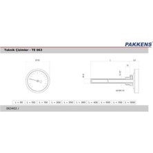 PremiumPort Çap Ø63MM, 500°C, 25CM Dalma Boyu, Taş Fırın Termometresi, Paslanmaz Çelik