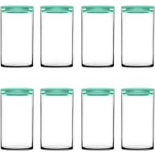 Özbience Turkuaz Kapaklı 8'li Vakumlu Kavanoz Seti 730CC, Pratik Saklama Çözümü