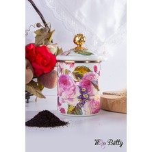 Özbience Büyük Boy 15 cm Rose Deluxe Seramik Kavanoz, Şık ve Kullanışlı Depolama