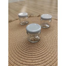 Özbience Şeffaf Cam Mini Kavanoz, Siyah Kapak, 40CC, 50 Adet Set