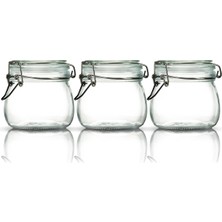 Özbience 3'lü 500 ml Vakumlu Cam Saklama Kavanoz Seti