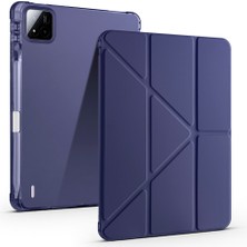Spia Pad 8 Pro Kılıf Zore Tri Folding Kalem Bölmeli Standlı Kılıf - Lacivert