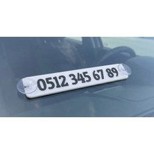 Serüven Kişiye Özel Araç Numaratörü - Vantuzlu - Kabartmalı Oto Park Numarator - Siyah&Beyaz