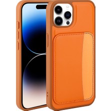 Techaks iPhone 14 Pro Max Kılıf Kartlıklı Zore X-Kart Silikon Kapak - Turuncu
