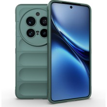 Techaks Vivo X200 Pro Kılıf Esnek Tpu Oyuklu Arka Yüzey Tasarımlı Zore Etnik Silikon Kapak - Koyu Yeşil