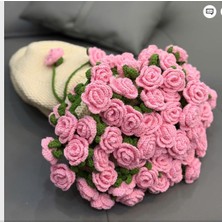 Megahan Pembe Gullu El Orgu Buket Şal Battanıye ,tığ Işi Sevgılıler Gunu,hedıye