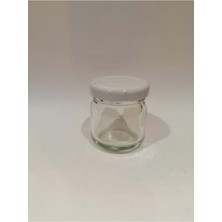 Özbience 40CC Şeffaf Cam Beyaz Kapaklı Mini Kavanoz 100 Adet