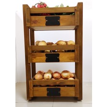 Özbience Büyük Ahşap Meyvelik ve Sebzelik, Mutfak Organizer, Şık ve Dayanıklı