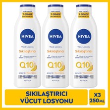 Nivea Q10 7 Günde Sıkılaştırıcı Vücut Bakım Losyonu 250ML, Nemlendirici, C Vitamini, X3 Adet