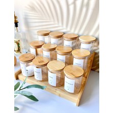 Özbience Bambu 12'li Vakumlu Baharatlık Seti, Suya Dayanıklı 200ML