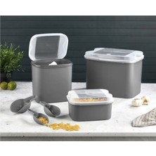 Özbience Bakliyat ve Un Saklama Seti, 10L + 4.5l + 1.6l, Hediye Kürekli