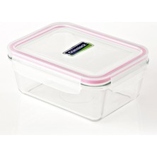 Özbience Konik Dikdörtgen Cam Saklama Kabı, 980 Ml, Dayanıklı ve Şık Tasarım