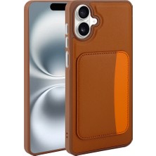 Techaks Galaxy A07 Kılıf Kartlıklı Zore X-Kart Silikon Kapak - Kahverengi