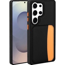 Techaks Galaxy S25 Ultra Kılıf Kartlıklı Zore X-Kart Silikon Kapak - Siyah