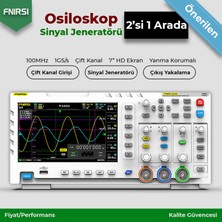 Fnirsi 1014D 100MHz 1GSa/s 2 Kanal Dijital Osiloskop ve Sinyal Jeneratörü