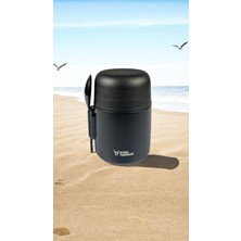 Özbience 500ML Kilitli Kapaklı Kaşıklı Termos, Sıcak ve Soğuk Tutucu