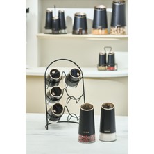 Özbience Şık 6'lı Oval Baharat Takımı, Standlı, Pratik ve Kullanışlı Set
