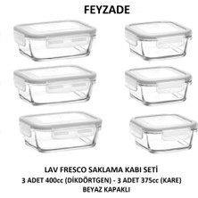 Özbience Fresco Saklama Kabı Seti 6'lı, Dikdörtgen ve Kare, 400CC ve 375CC