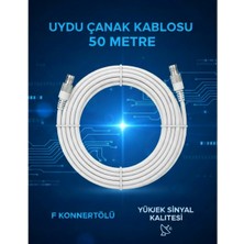 Allians 50 Metre Uydu Anten Kablosu, F Konnektör, 64 Tel, Yüksek Kaliteli Bağlantı
