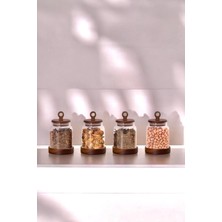 Özbience 4'lü Akasya Vakum Kapaklı Kavanoz Seti, 400 Ml, Şık ve Kullanışlı Tasarım