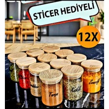 Özbience 12'li 200 ml Vakumlu Baharatlık Seti, Şık Saklama Kavanozları