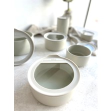 Özbience 700ML Buz Beyaz Seramik Saklama Kabı, Şık ve Kullanışlı Mutfak Gereci