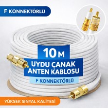 Allians 10 Metre Uydu Anten Kablosu, F Konnektörlü, 64 Tel, Yüksek Kalite