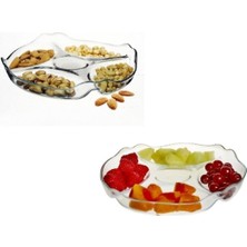 Özbience 2'li Cam Kahvaltılık Seti, 25CM Çerezlik ve Sunum Tabağı