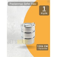 Özbience 3’lü Yemek Taşıma Kabı Seti, Paslanmaz Çelik, 12X6 Cm, Pratik ve Şık