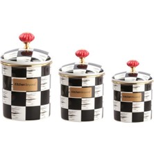 Özbience Dama Emaye 3'lü Kavanoz Seti, Şık ve Kullanışlı Saklama Çözümleri