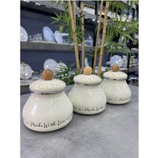 Özbience Emaye Lüx 3'lü Tombik Kavanoz Seti, Şık ve Dayanıklı Saklama Çözümü