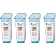 Özbience 4,5 Lt Hava Sızdırmaz Contalı Bakliyat Saklama Kabı 4'lü Set