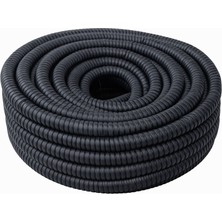 Has Light Pvc Kaplı Izoleli Çelik Spiral Boru 32 mm 25 Metre Siyah