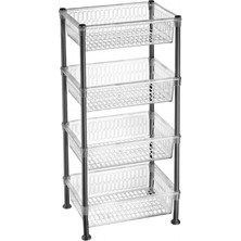 Özbience Şeffaf Nostalji 4'lü Çok Katlı Plastik Sebzelik Seti