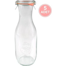 Özbience Cam Içecek Saklama Kavanozu Seti, 1062 Ml, 5 Adet, Pratik ve Şık Tasarım