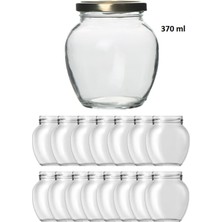Özbience 14'lü 370 ml Şeffaf Cam Yumurta Konserve Kavanozu Gold Kapakli
