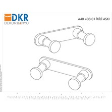 DKR Dekor Banyo - Alina Black Ikili Askı