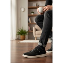 Enoch Hakiki Süet Deri Beyaz Tabanlı Erkek Sneaker Ortopedik Taban