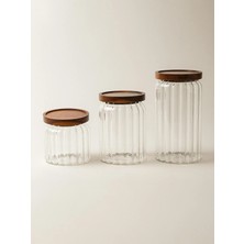 Özbience Şeffaf Cam Kavanoz Seti, Kapaklı, Saklama ve Sunum Için Ideal