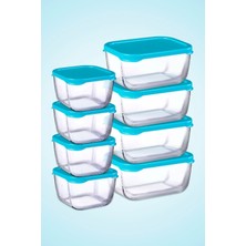 Özbience 8 Parça Açık Mavi Saklama Kabı Takımı, Güvenle Kullanım Için Ideal