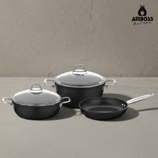 Amboss Big Mega 5 Parça Tencere Tava Seti