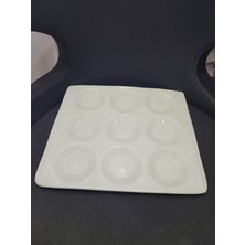Özbience Şık 27X29CM Beyaz Porselen Kahvaltılık ve Meze Sunum Tabakası
