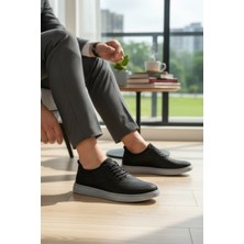 Enoch Hakiki Deri Lazer Perforeli Erkek Sneaker Ayakkabı Ortopedik Taban