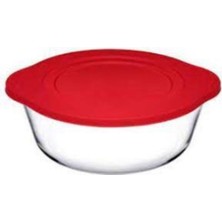 Özbience Yuvarlak Borcam Kapaklı Saklama Kabı 2100 Cc, Dayanıklı ve Şık Tasarım